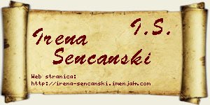 Irena Senćanski vizit kartica